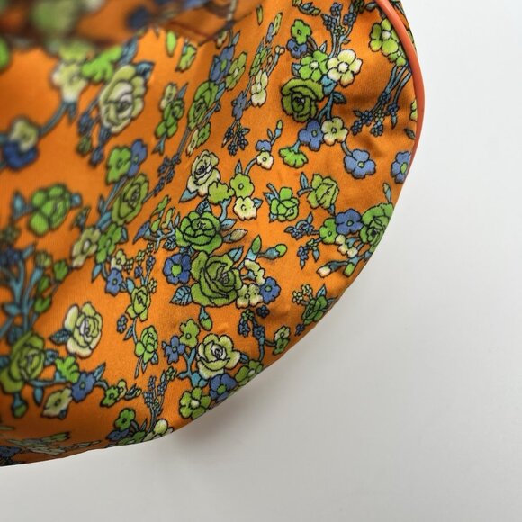 Vintage 70s Flower Power Mod Travel Bag Mid Century Orange Toiletry Retro 13” - Picture 10 of 10